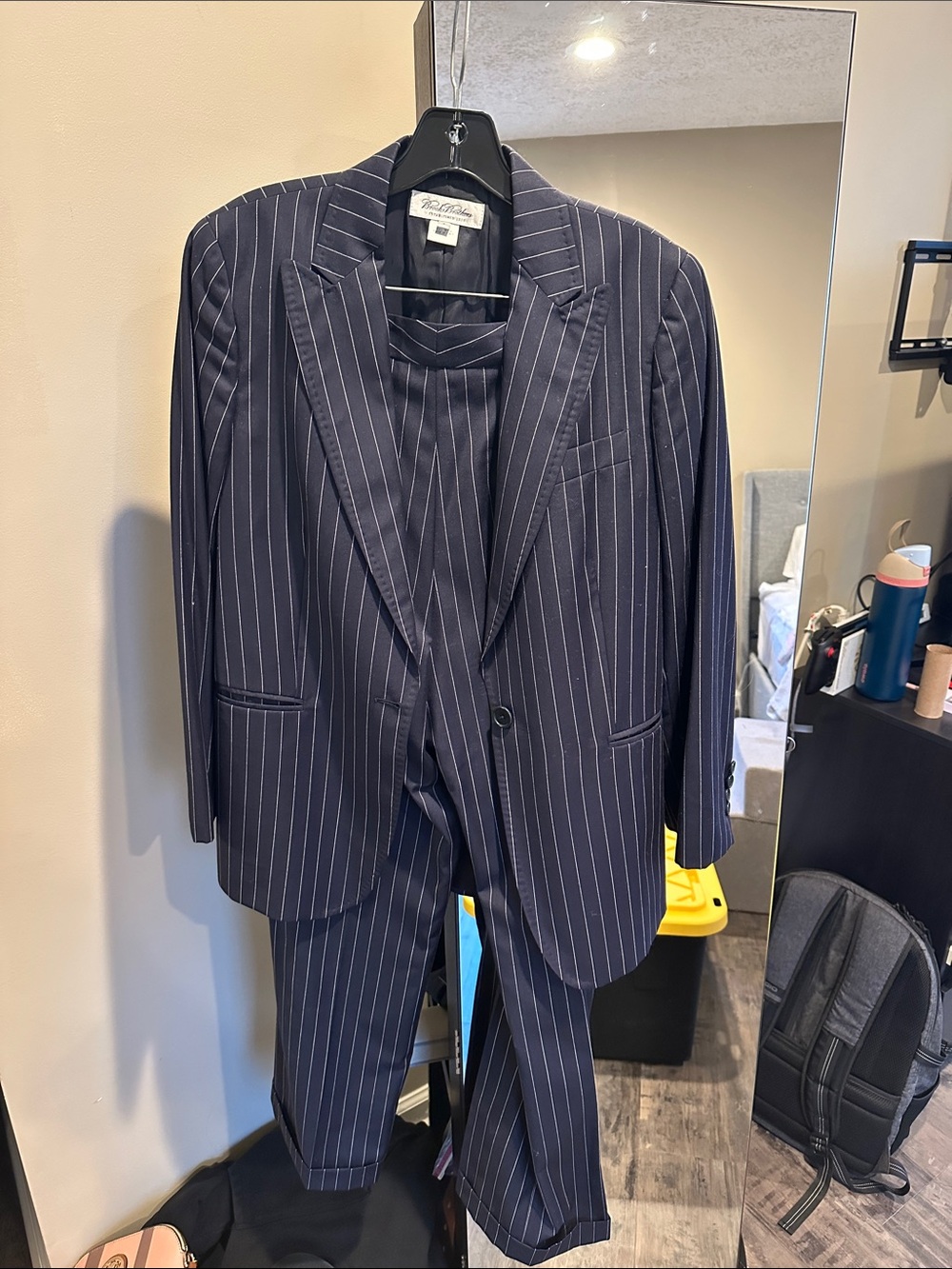 Brooks Brothers Women’s Navy Pinstripe Two-Piece Suit. Size 8